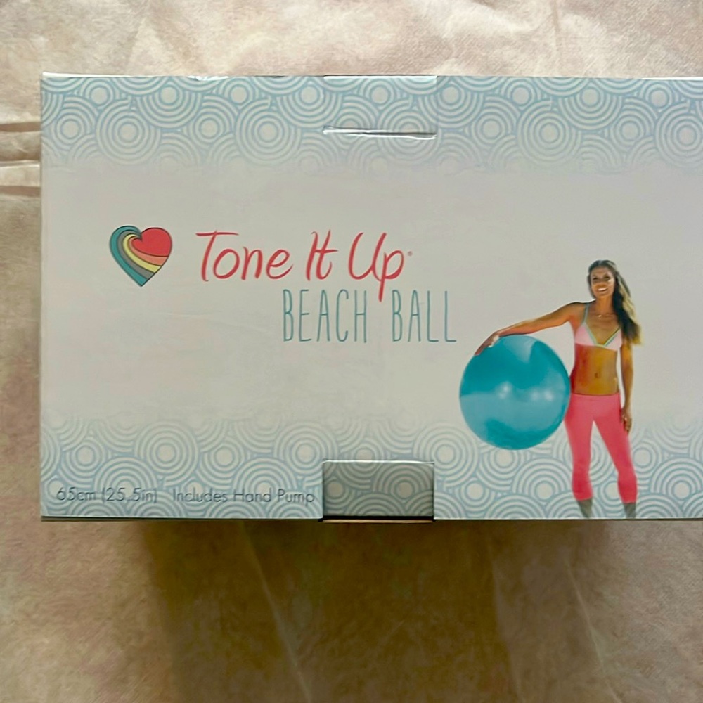 Tone It Uo beach exercise ball (unopened/unused) with hand pump